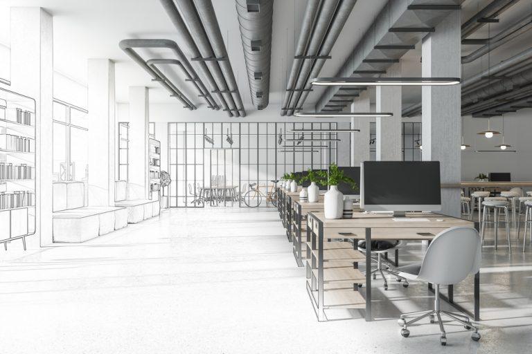 Office fit out in Essex with new partitions, desks, and branded finishes