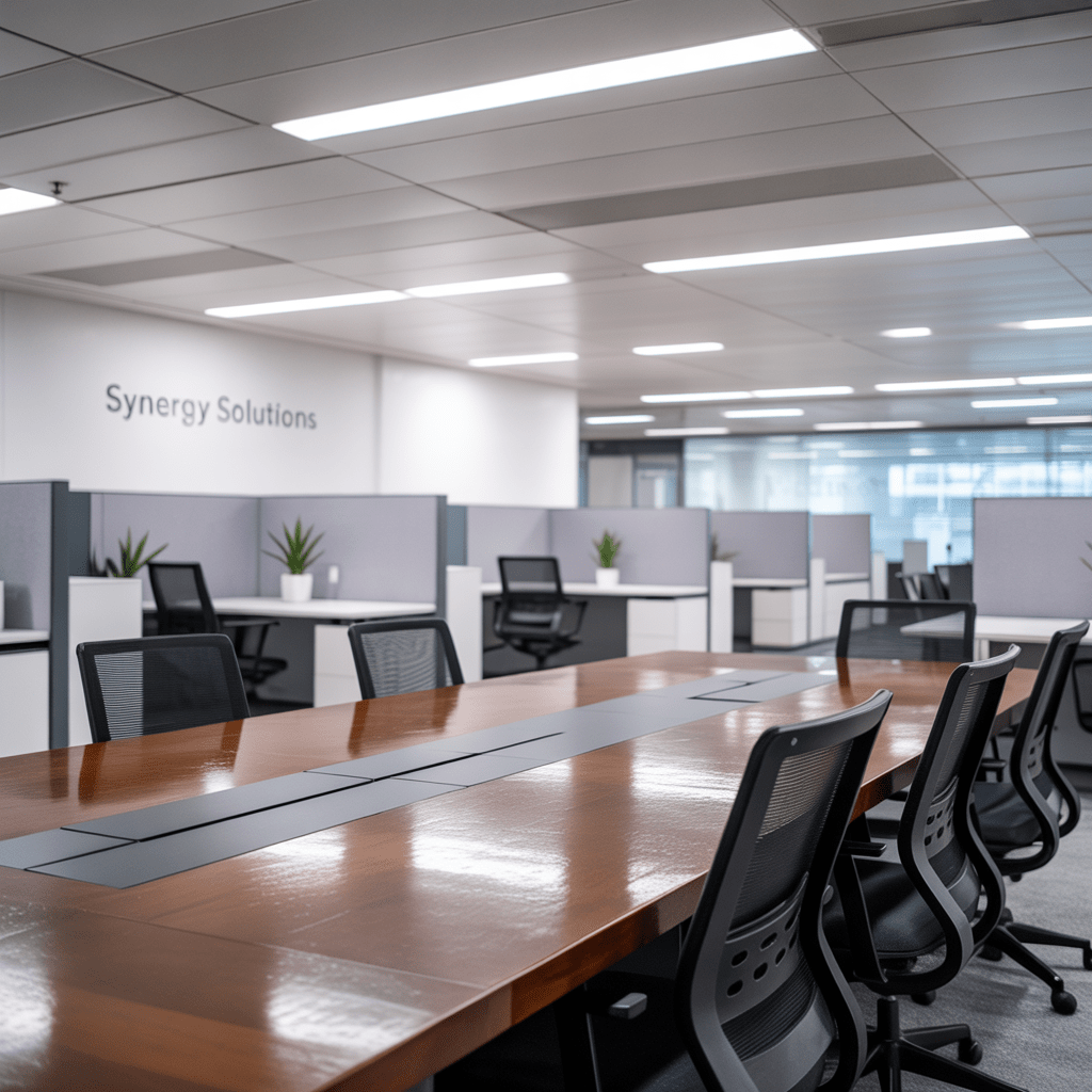 a photograph of a modern office fitout